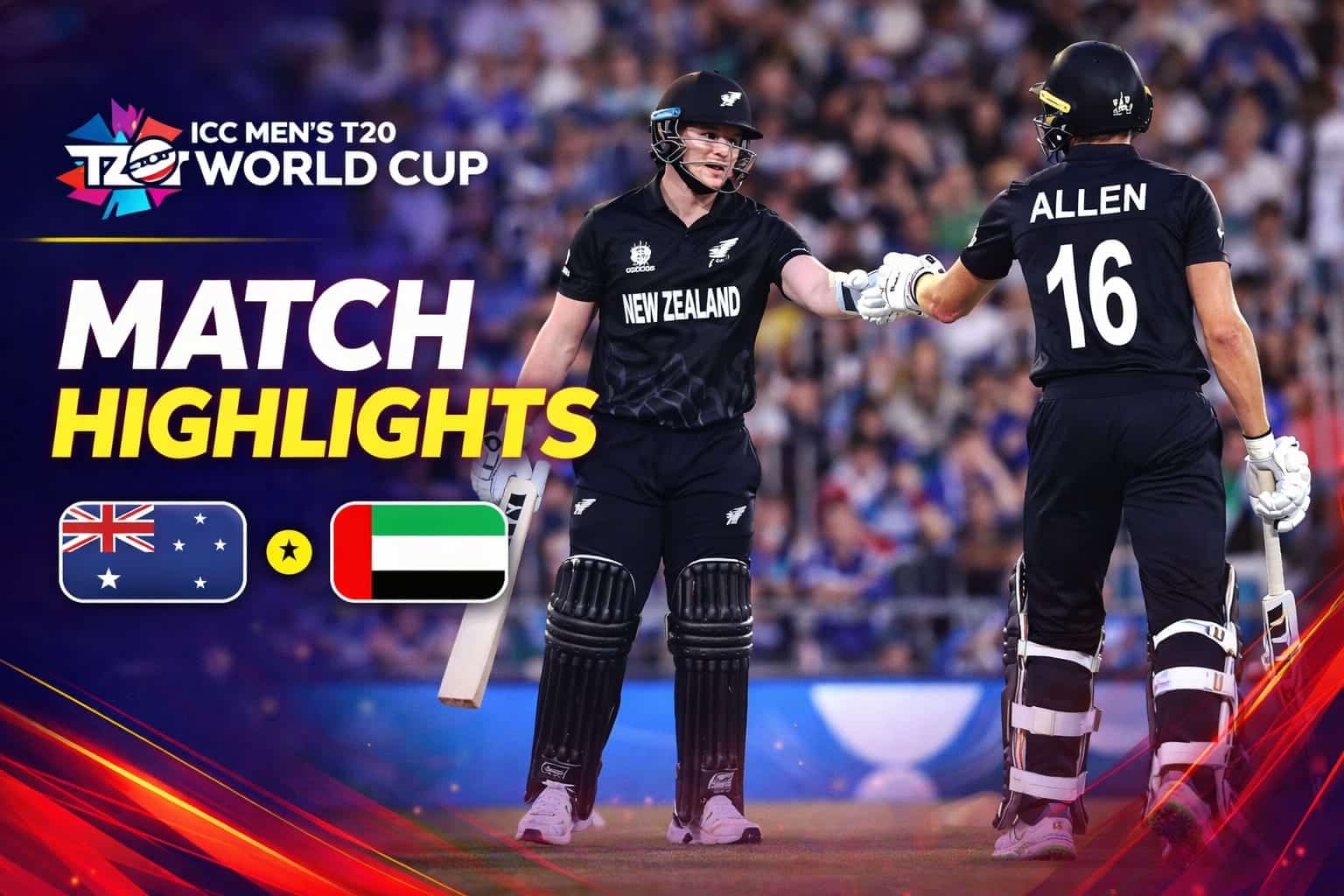 NZ vs UAE T20 World Cup Highlights: Stunning 10-Wicket Win!