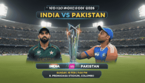 India vs Pakistan T20 World Cup 2026 players warming up at R. Premadasa Stadium