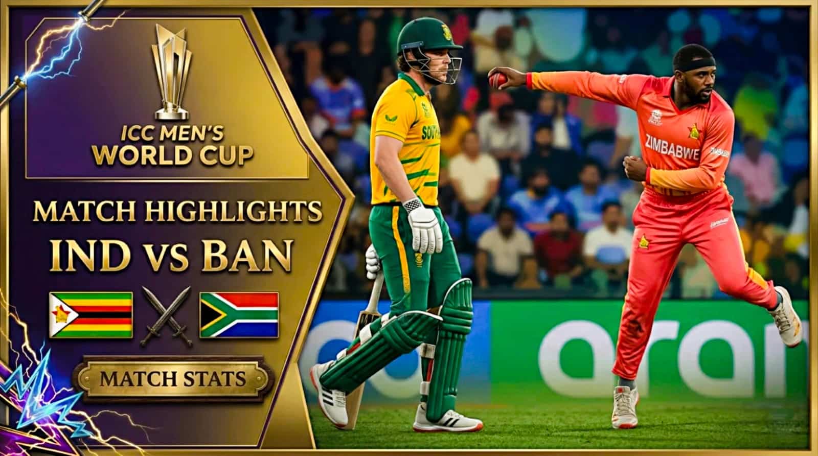 zim vs sa T20 World Cup 2026 match highlights