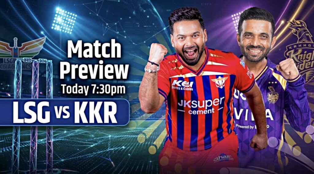 LSG vs KKR IPL 2026 Match 38 Preview and Stats at Ekana Stadium