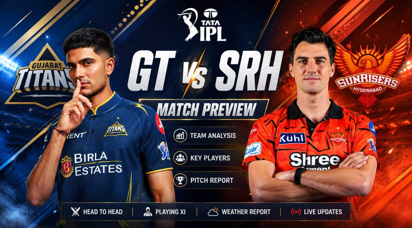 GT vs SRH 2026: Brave Sundar & Sudharsan Smash Heroic 168