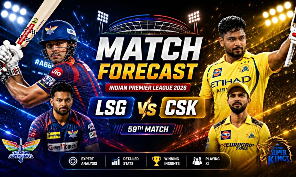 Chennai Super Kings batsman Shivam Dube hitting a massive six during the final over of the CSK vs LSG IPL 2026 match at Chepauk.