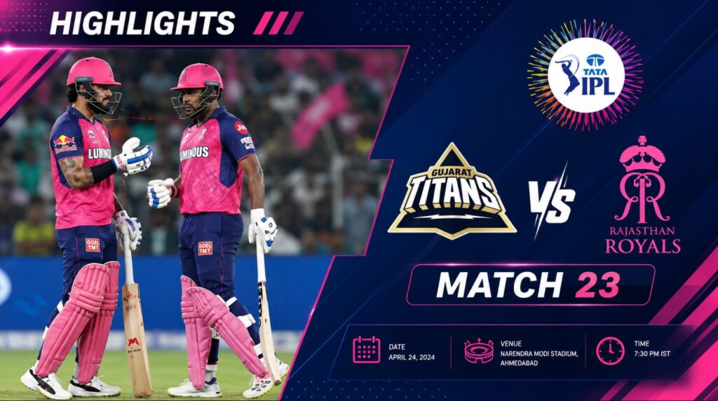 Rajasthan Royals finisher Donovan Ferreira hitting a massive six during the high-stakes GT vs RR Qualifier 2 match in New Chandigarh.